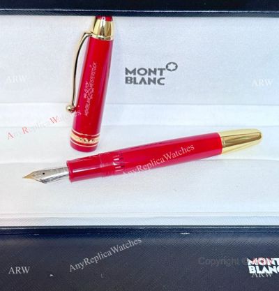 New 2024 Mont Blanc Meisterstuck 100 Year Fountian Gold-Red Pen